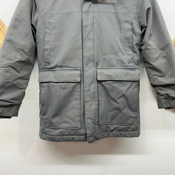 Columbia Gray Fleece Lined Hood Winter Coat Girls Small 8 Snow - Picture 4 of 8